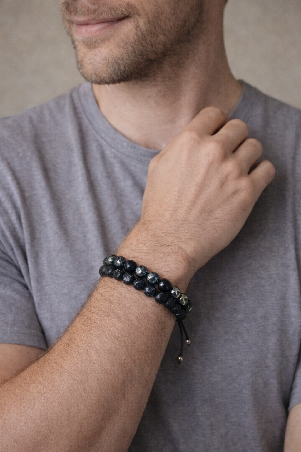 Hematite and Onyx Bracelet