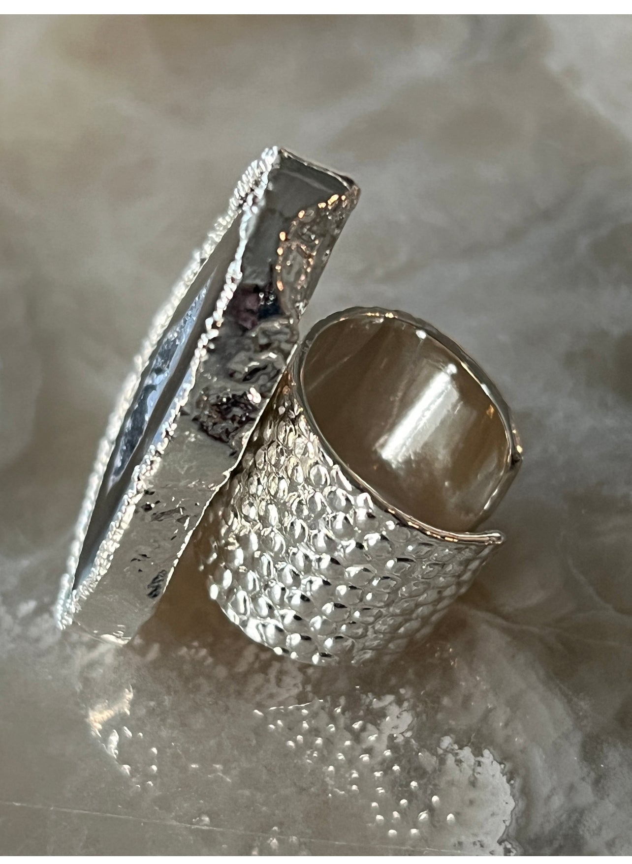 Black Agate Ring Silver