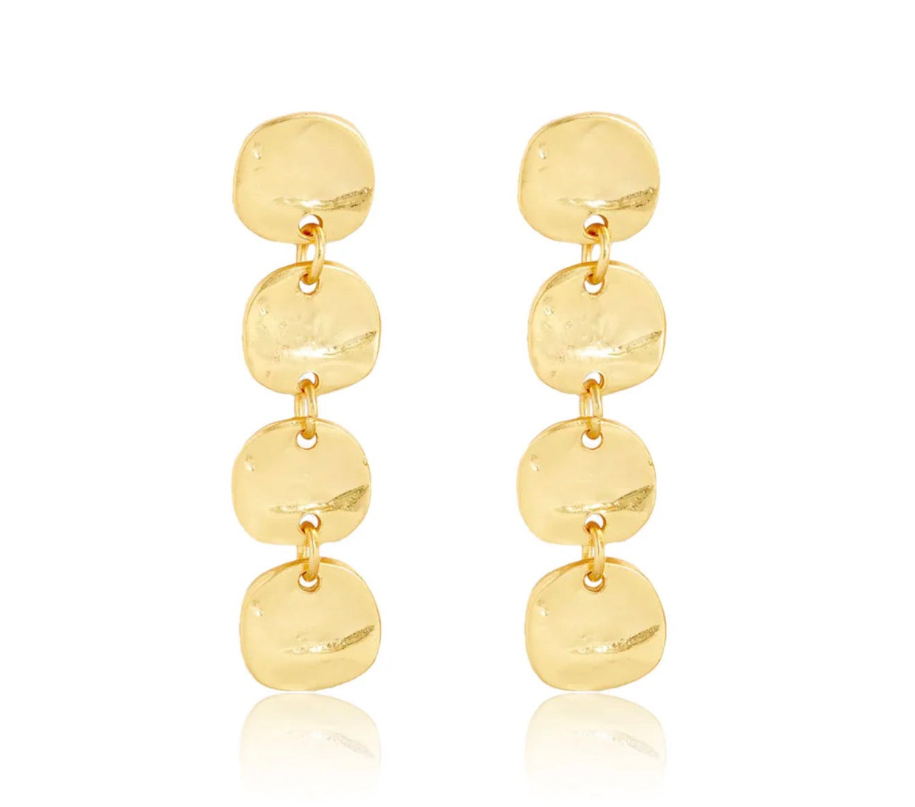 Morocco Coin Drop Earrings -Gold