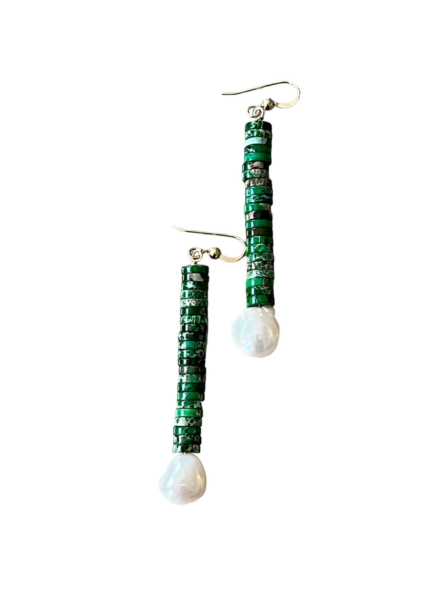 Green Agate with Pearl Drops
