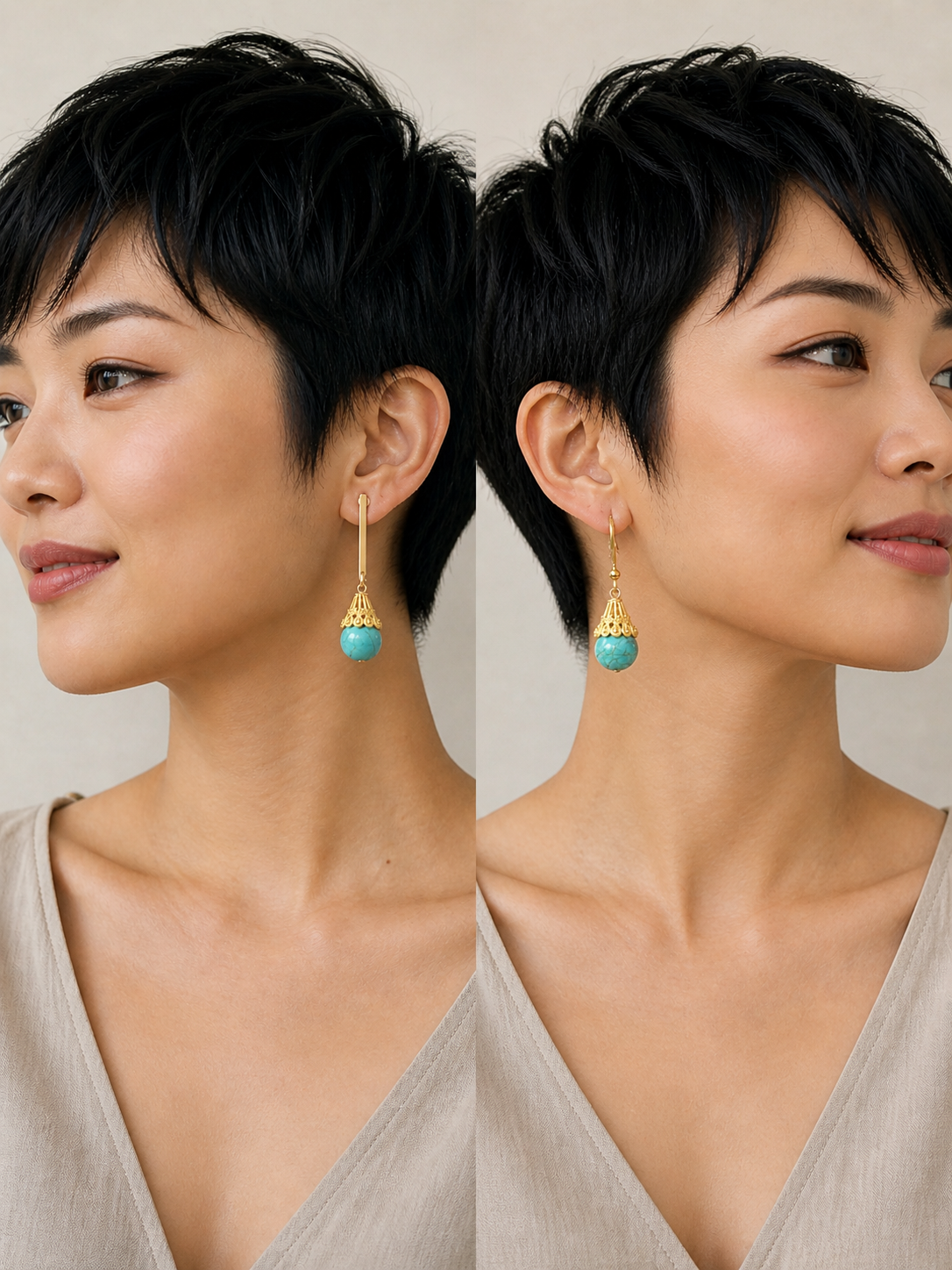 Bianca Turquoise Mismatched Earrings