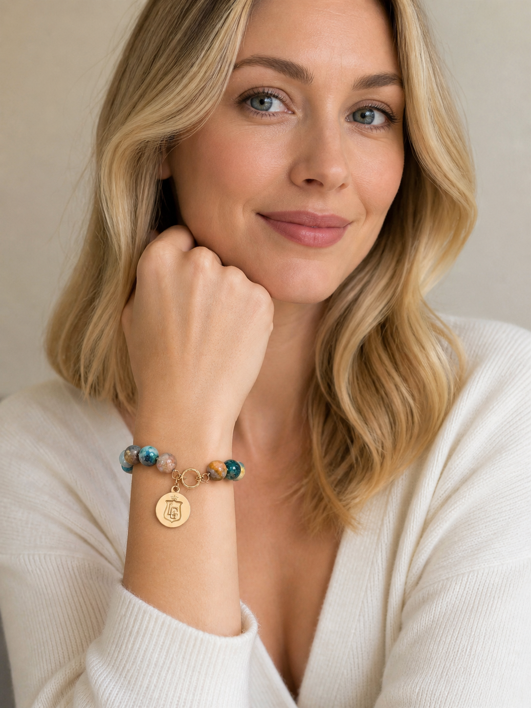 Santorini Agate Bead Bracelet
