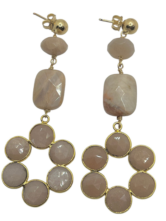 Poppy's Peach Moonstone Drop Earrings