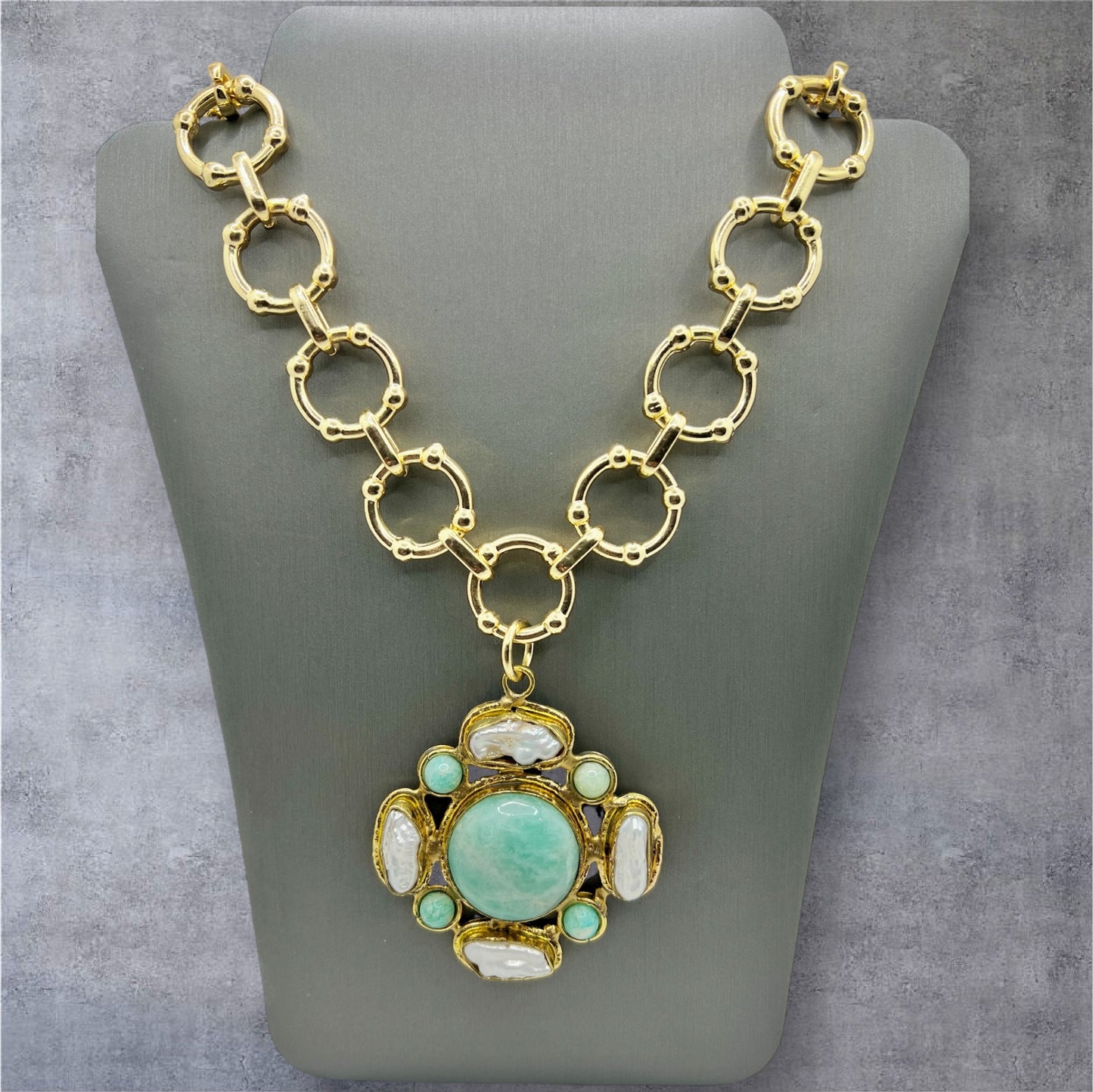 Boca Amazonite Pendant Necklace