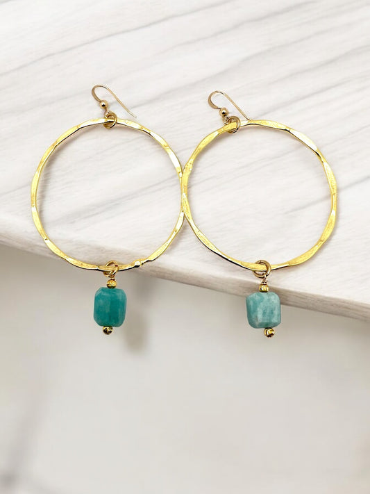 Boca Loops w/Amazonite Drop