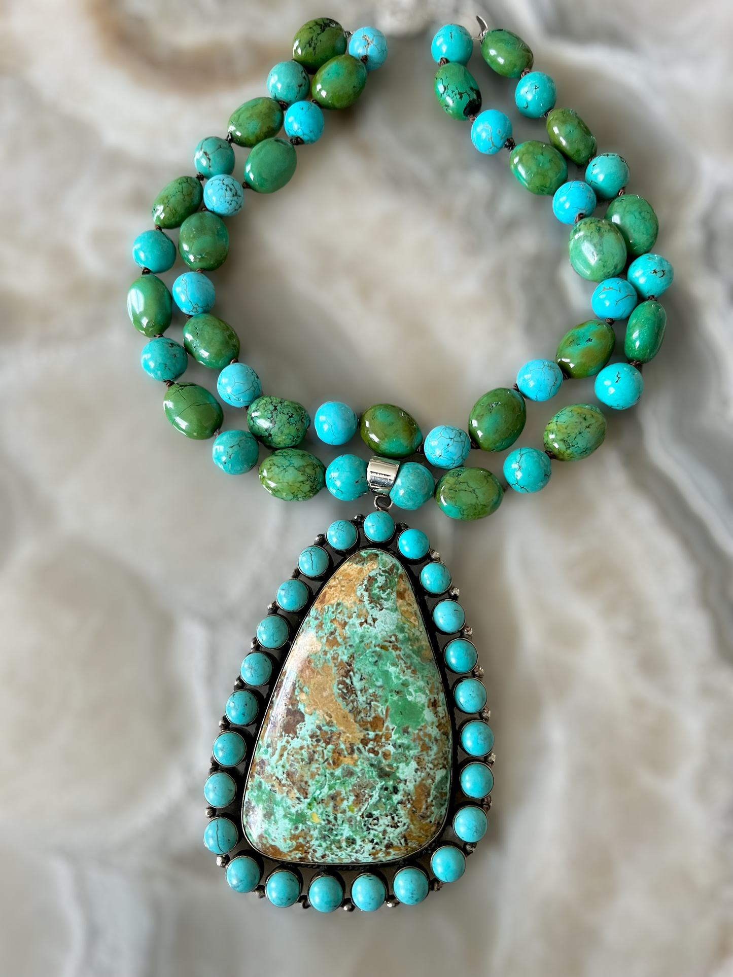 Masai Green & Blue Turquoise Necklace