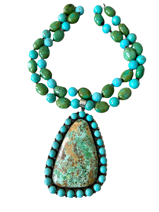 Masai Green & Blue Turquoise Necklace