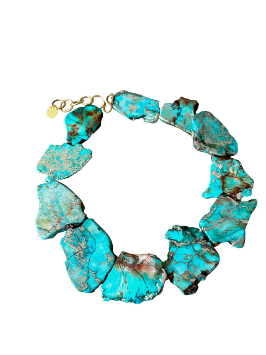 African Turquoise Collar Necklace