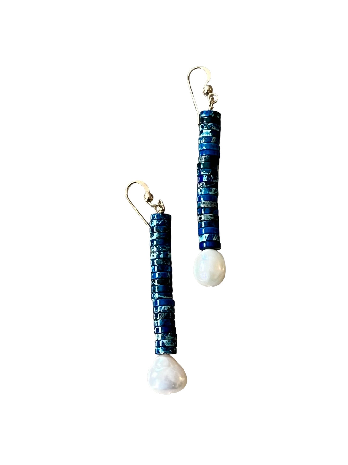 Blue Agate with Pearl Drops