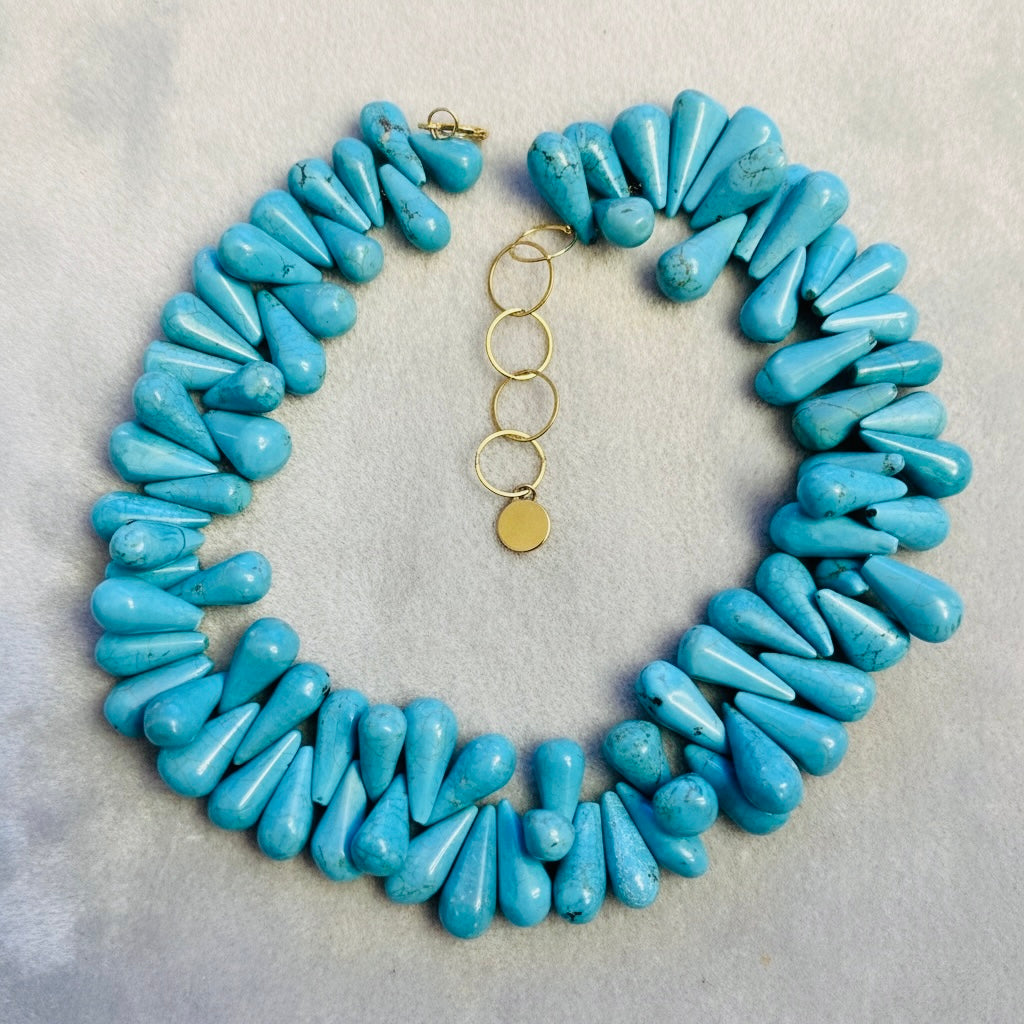 Tidal Turquoise Teardrop Collar