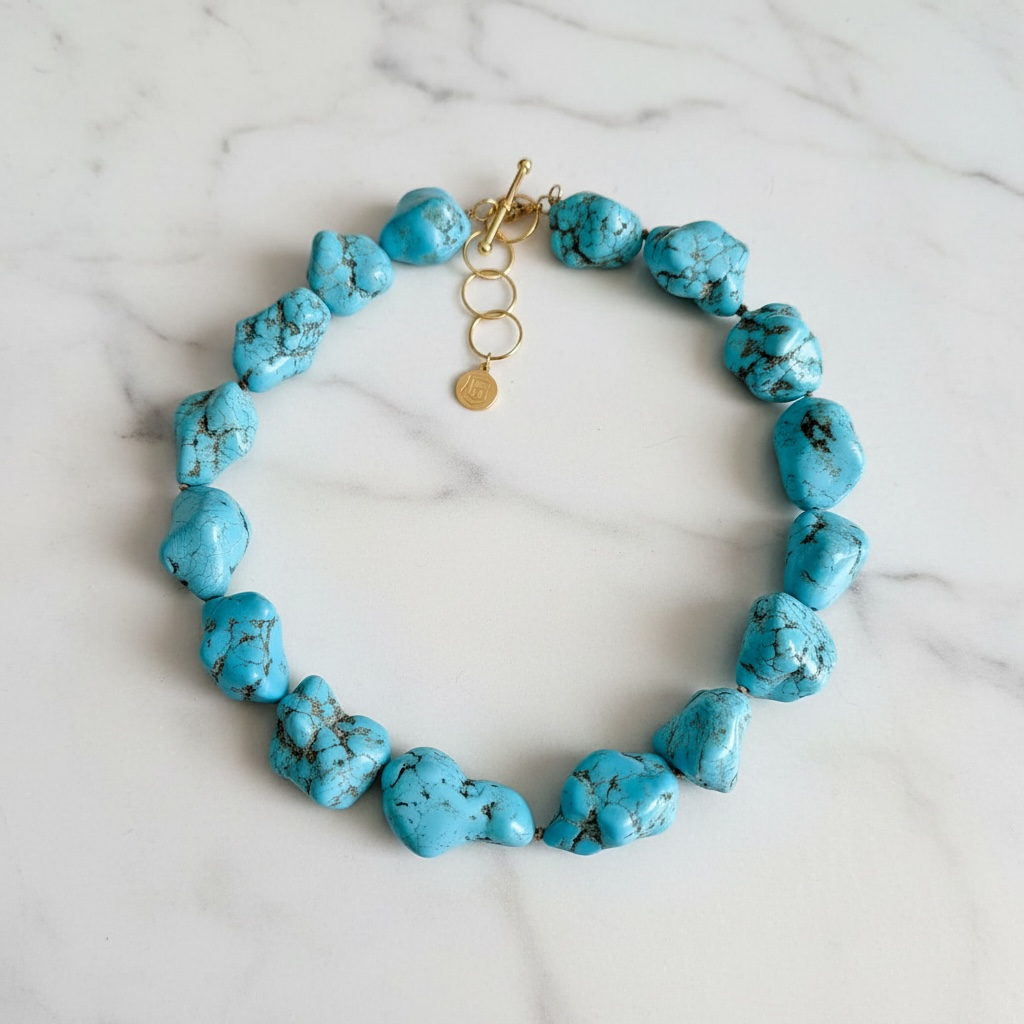 Tidal Turquoise Nugget Collar