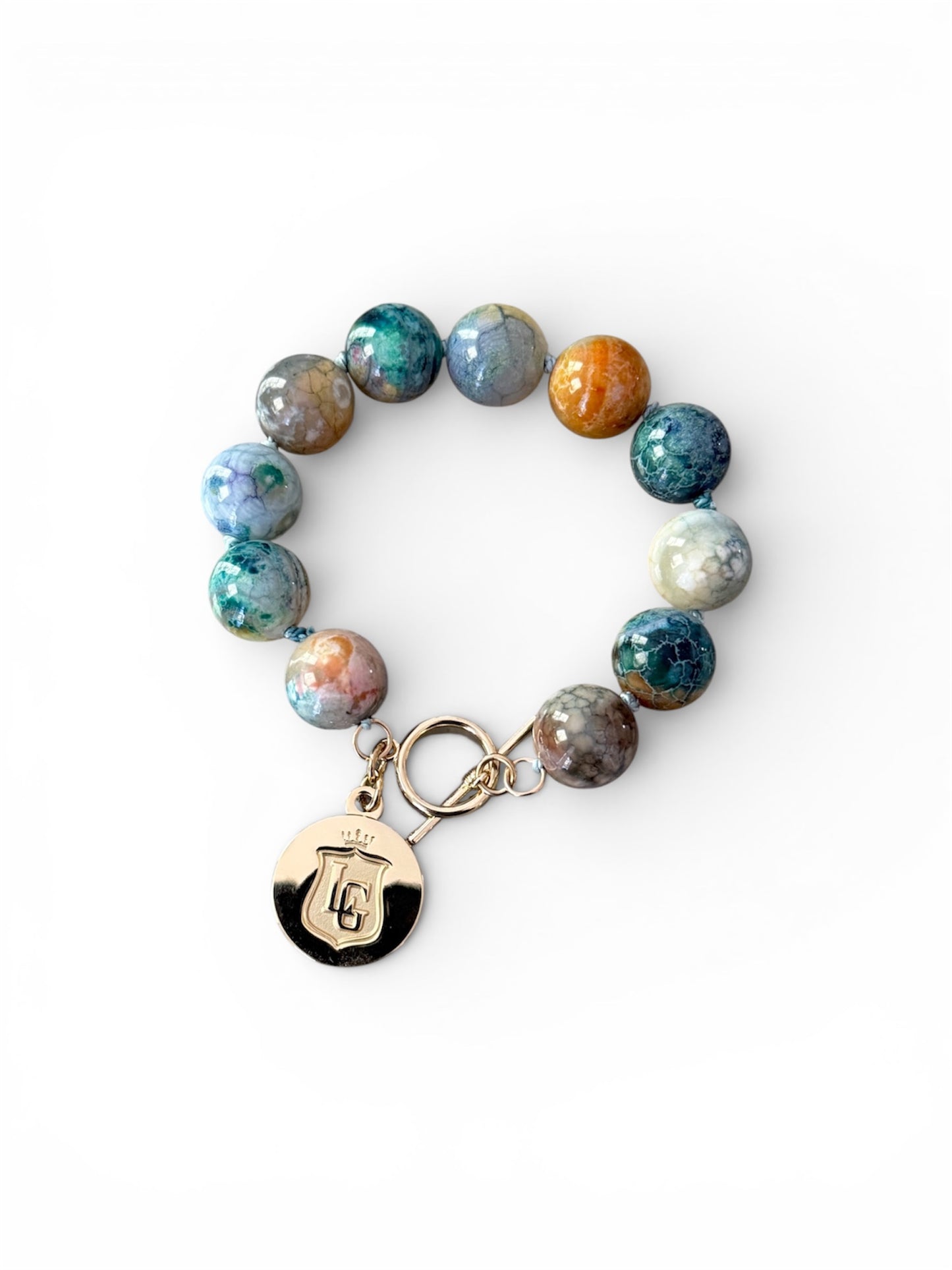 Santorini Agate Bead Bracelet